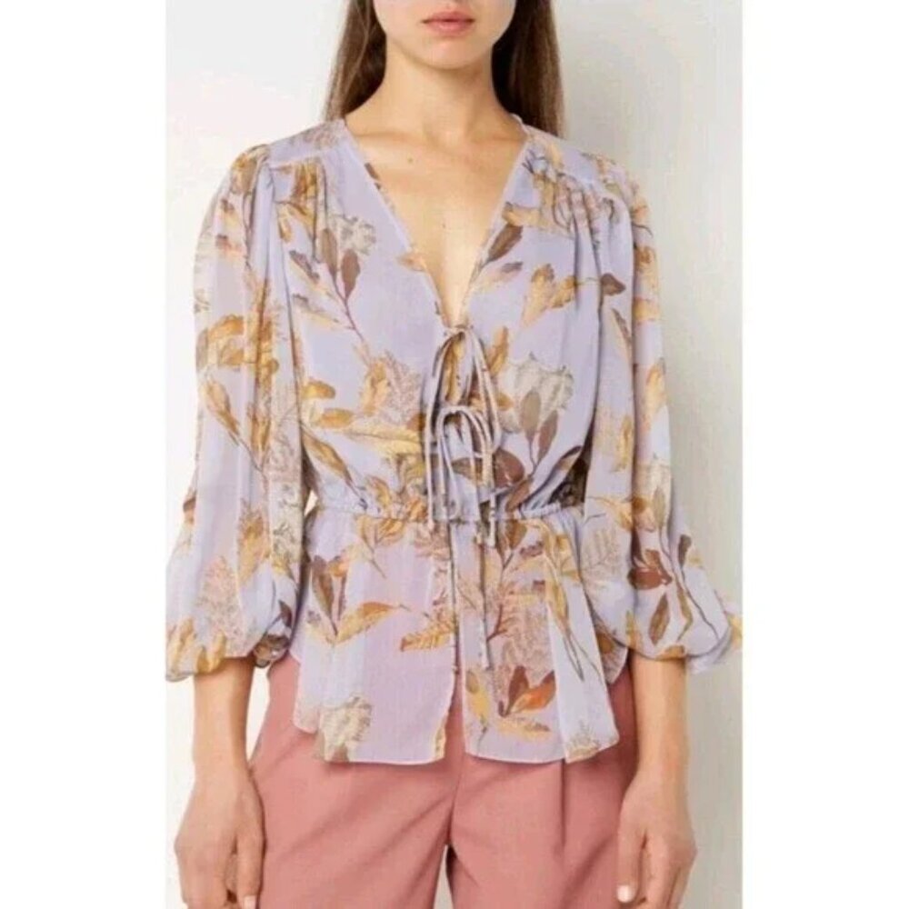 Ted Baker Harpier Blouse Lilac Purple Floral Lightweight